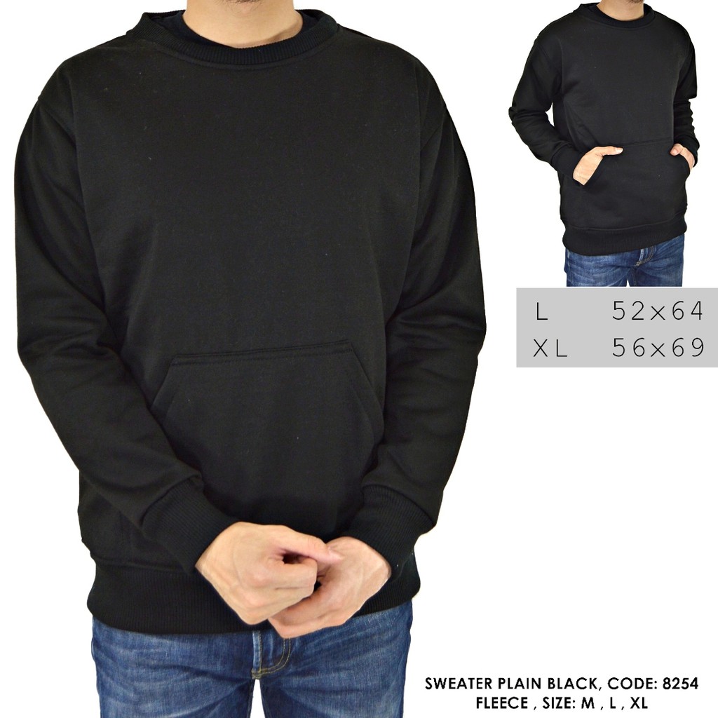 SWEATER HOODIE POLOS POLOSAN HITAM COWOK PRIA