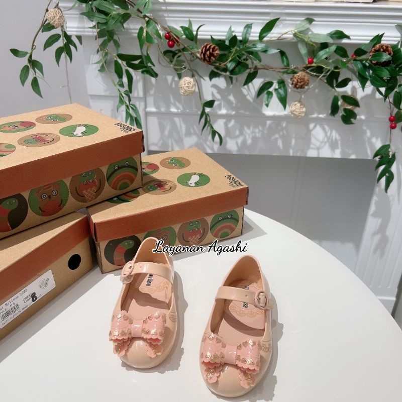 sepatu mini melissa sweet love III balerina nude pink/sepatu mini melissa pita/sepatu Melissa anak