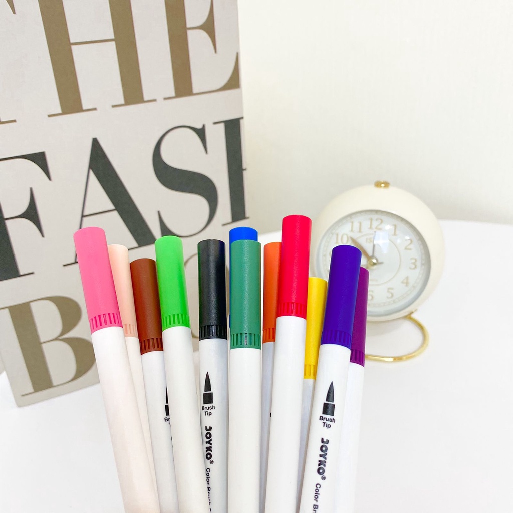 

ORIGINAL Joyko Color Brush Pen CLP-06 / Pena Kuas Warna Joyko Original CLP-06, 2 in 1 Coloring Sketch Doodle Fine Brush Tip Spidol Warna Harga Grosir Ready