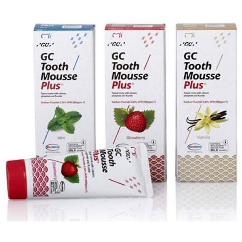 GC TOOTH MOUSSE PLUS ORIGINAL vitamin gigi anak usia 6 th ke atas - dewasa &gt; share 5 gram