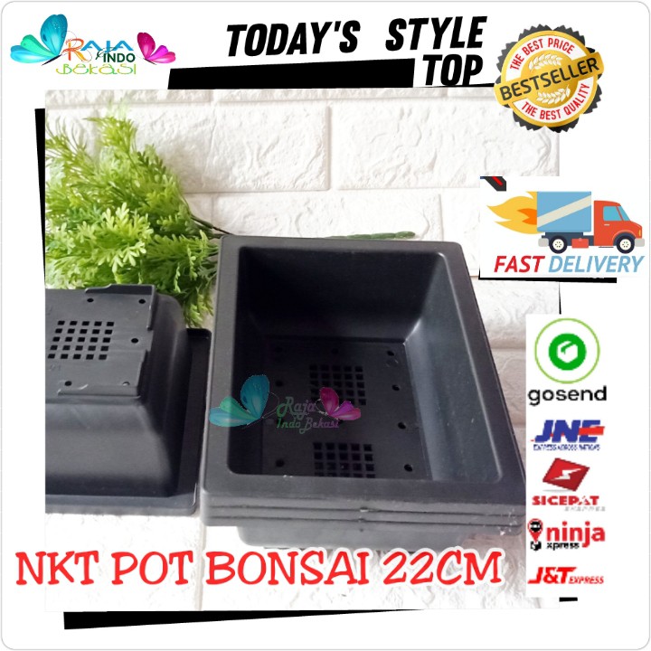 Pot Bonsai 01 Nkt 22 Cm Pot Kotak Bonsai Ceper Hitam Orange Hijau Putih - Bukan Pot Keramik Gabah