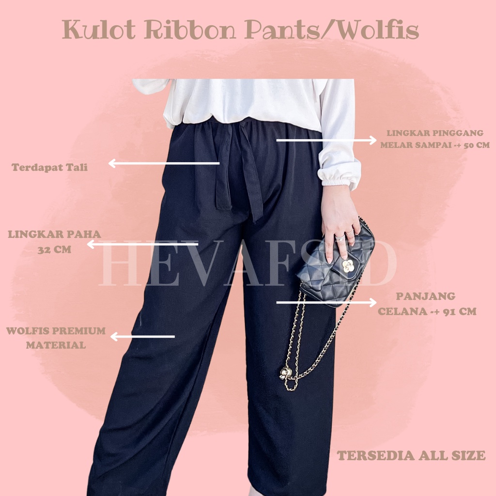 KULOT RIBON PANTS PREMIUM/ CELANA KULOT / KULIT WOLFIS