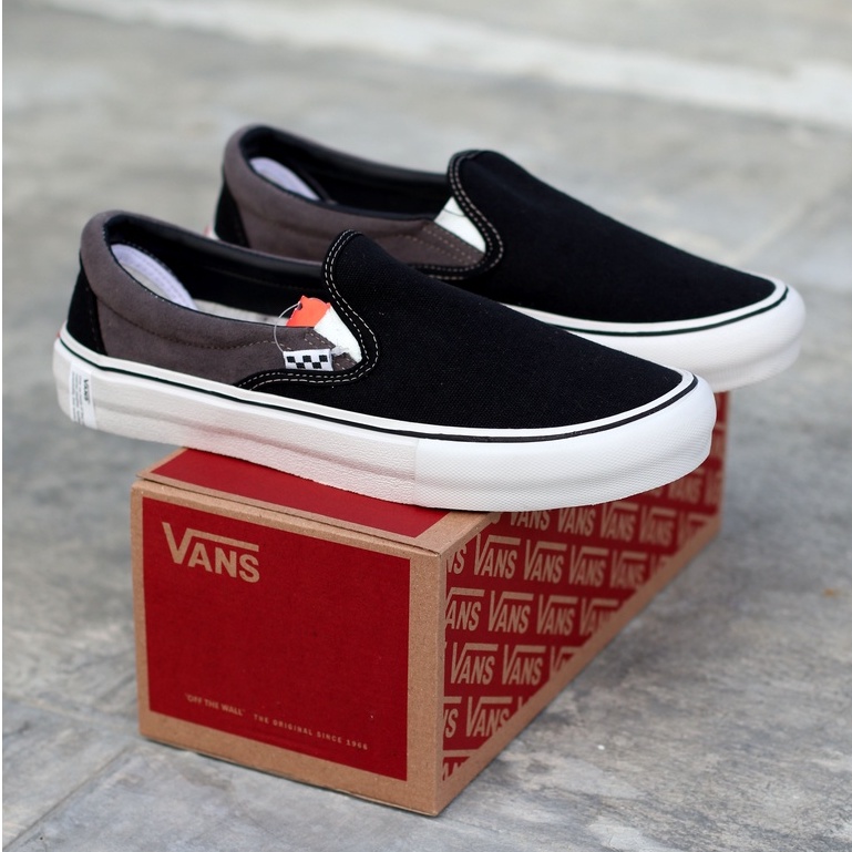 SLIP ON BLACK GREY TERBARU