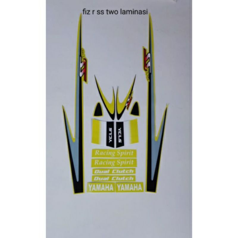 STRIPING FIZ R VARIASI SS TWO HITAM LIS KUNING, striping stiker yamaha fiz r variasi terbaik