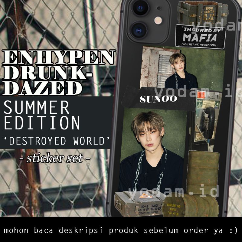 DIY STICKER CASE, STICKER AESTHETIC STIKER KPOP ENHYPEN DRUNK DAZED SUMMER VER. STICKER SET