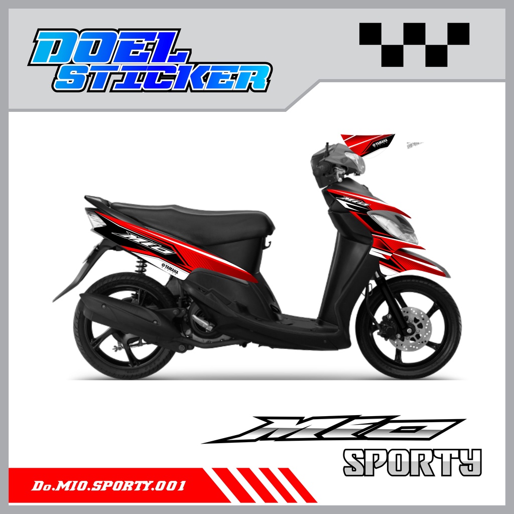 STICKER STRIPING MIO SPORTY , SMILE - STICKER STRIPING LIST VARIASI HOLOGRAM , CROME MIO SPORTY , MIO SMILE DOEL 001