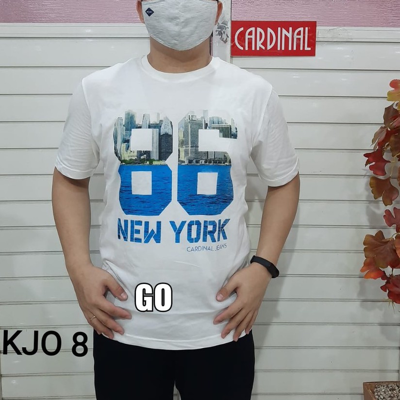 gof KJO CARDINAL JEANS KAOS T-Shirt Cowok Baju Reguler Slimfit Cowok Lengan Pendek Bermotif