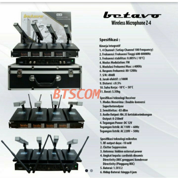 MIC MEJA WIRELESS BETAVO Z 4 MIC RAPAT MIC MEETING BETAVO Z4