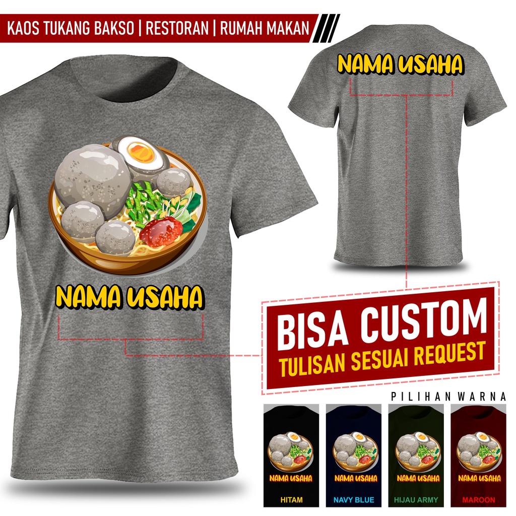 Kaos usaha penjual tukang bakso mie baso restoran rumah makan 4