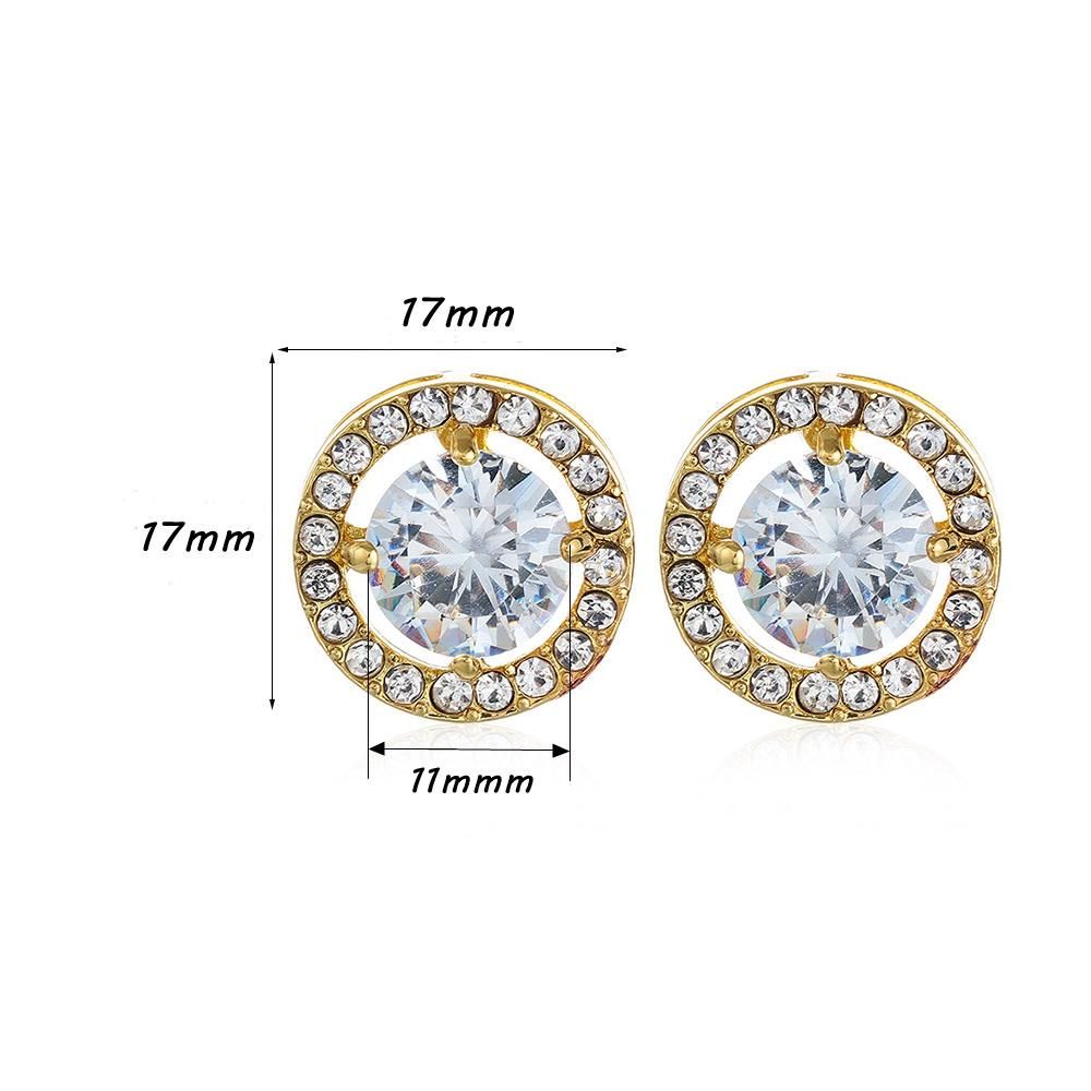 ROW New Earrings Piercing White Diamond Moissanite Stud Wedding Engagement Women Men Fashion Jewelry Gifts Shiny Zircon Round/Multicolor