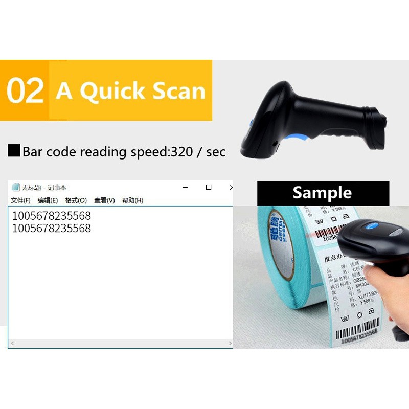 Bluetooth Barcode Scanner / Scanner Barcode /Alat Scan Barcode / Wireless Bluetooth Scanner