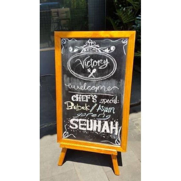 

￣ VJP Blackboard standing 50x80cm Papan tulis kapur standing Papan Tulis Standing ✷ •