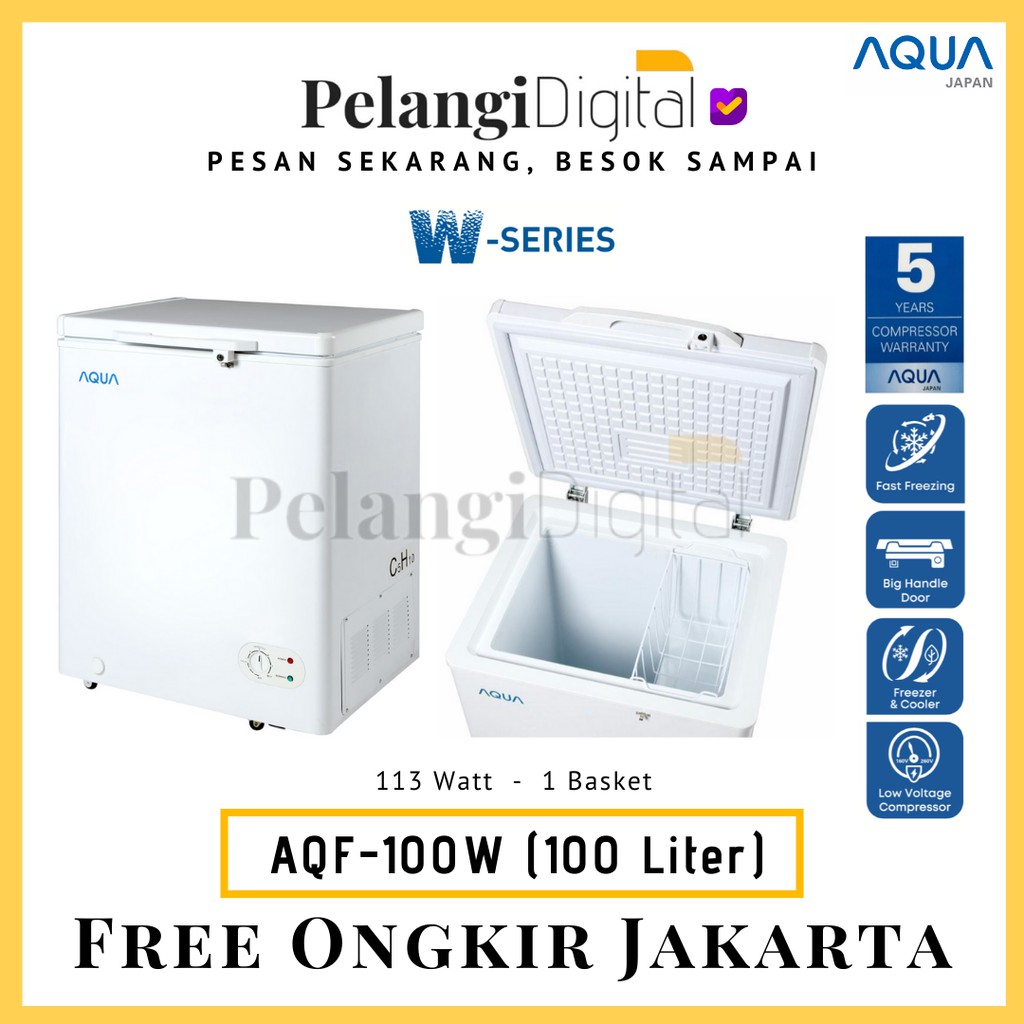 AQUA Chest Freezer Box Peti Pembeku - 100 Liter - AQF-100