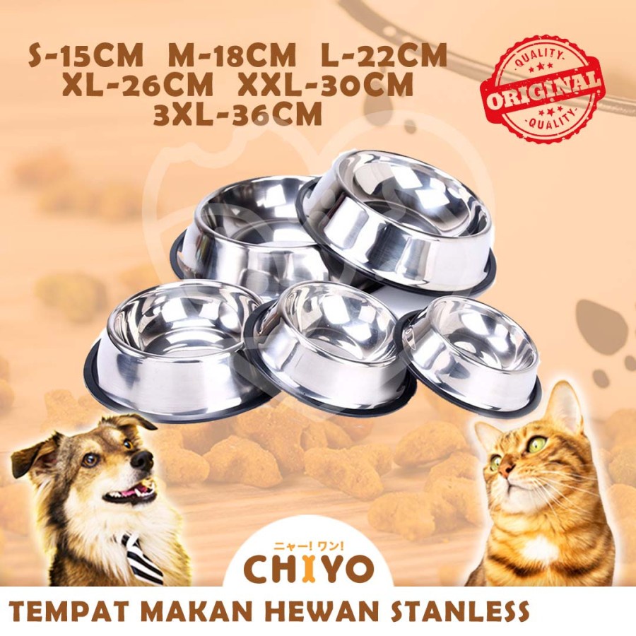 TEMPAT MAKAN HEWAN STAINLESS ALL SIZE [ PET BOWL ]