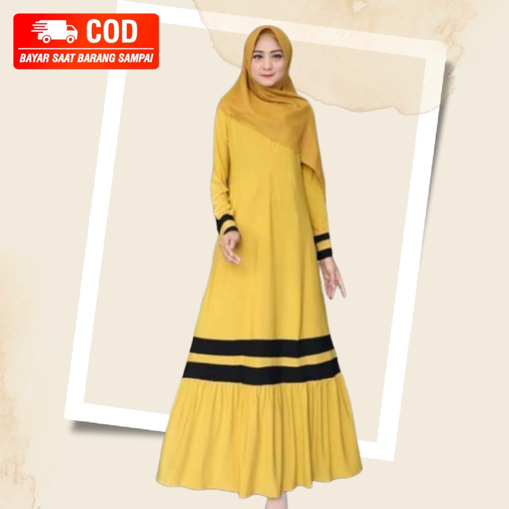 ZEA SPORTY DRESS - Baju Gamis Wanita Dewasa Jersy Lemon Skin Harian Simpel Busui / Ibu ibu Hamil