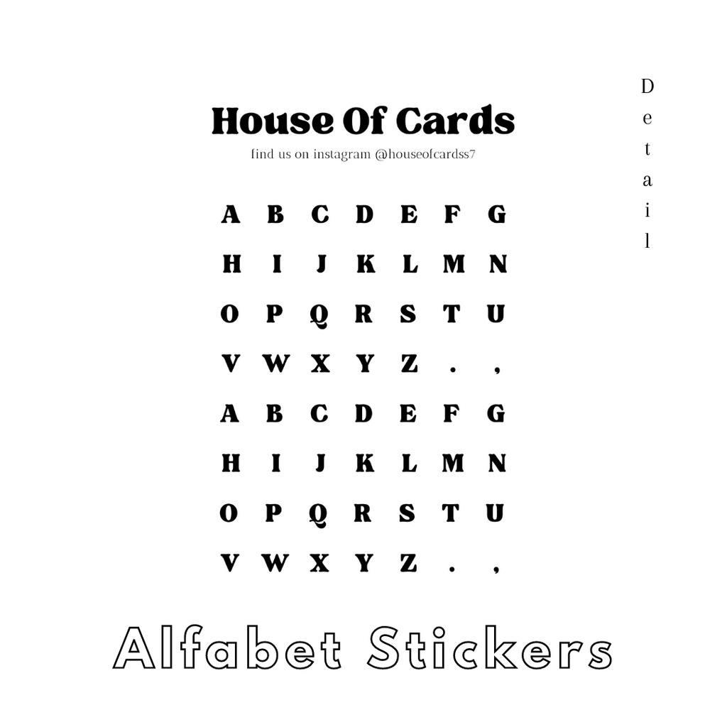 Stiker Alfabet Aesthetic