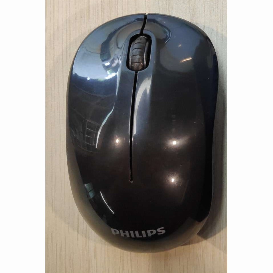 Philips Mouse Wireless nirkabel Optical 1600 DPI - Black