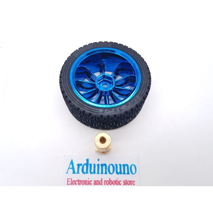 WheeL Tire 65mm Roda Racing smart car motor robot Coupling shaft D 6mm Dimeter roda = 65mm Couple Di