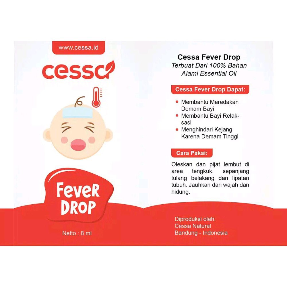 Cessa Fever Drop 8ml - Essential Oil  Penurun Demam
