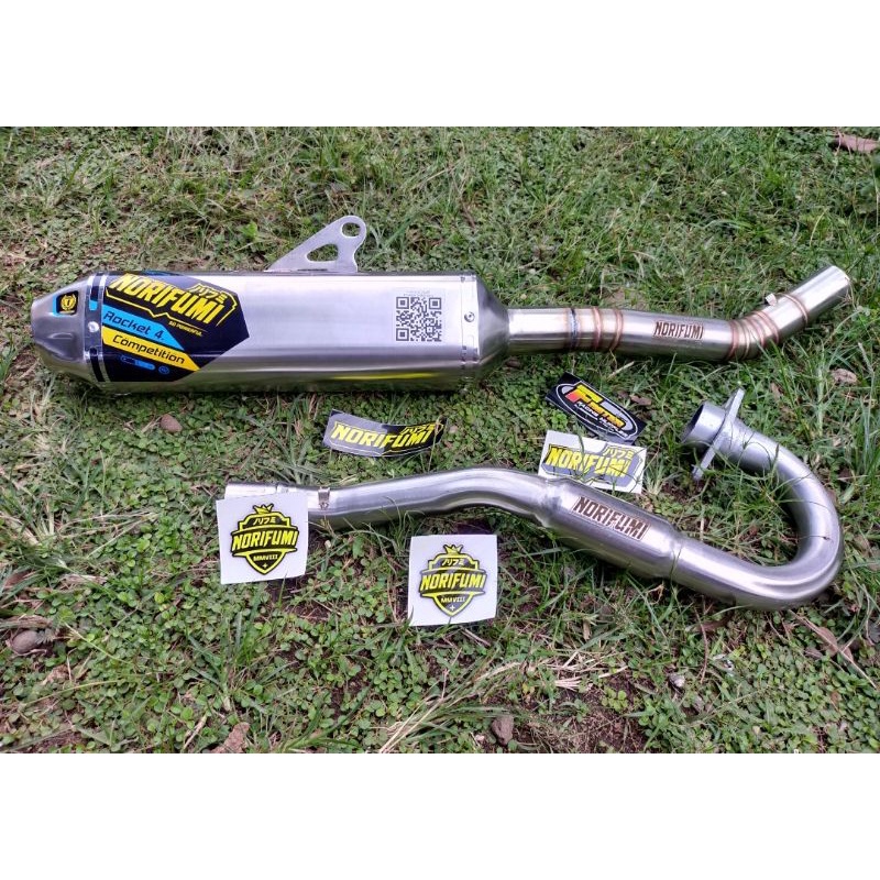 knalpot Norifumi Rocket 4 competition fullset PNP KLX-D tracker-BF-S-G/crf/wr155/custom Tiger,vixi,Fu,MP,Scorpio-KLX BF