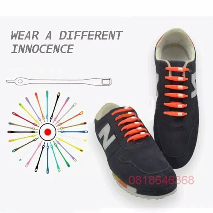 12 Pcs Tali Sepatu Silicone Lazy Shoelace Hilaces Karet Tali Sepatu Silikon