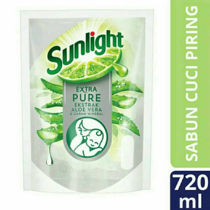 Sunlight Extra Pure Ekstrak Baby Aloe Vera sabun pencuci botol bottle cleanser 780 ml sunlight pure 