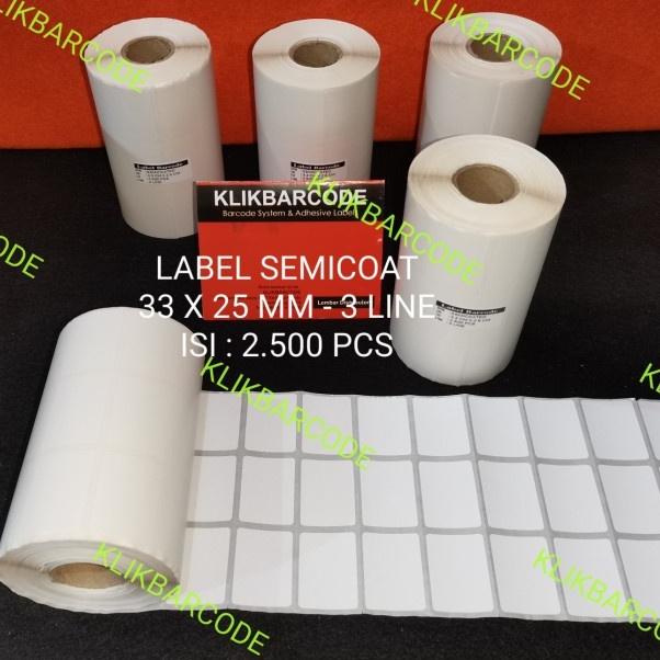 

Miliki LABEL /STICKER BARE 33 X 25 mm - 3 baris - HARGA Pabrik - SEMICOAT Isi 1 Roll 2.500 pcs - Putih FI
