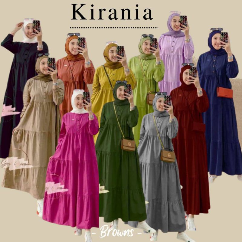 Kirania Dress Gamis Rayon Premium Tebal Model susun