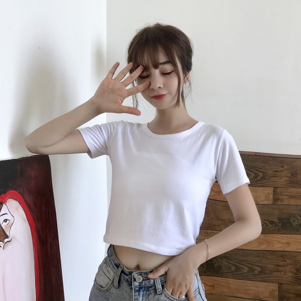 Atasan  baju crop top loose