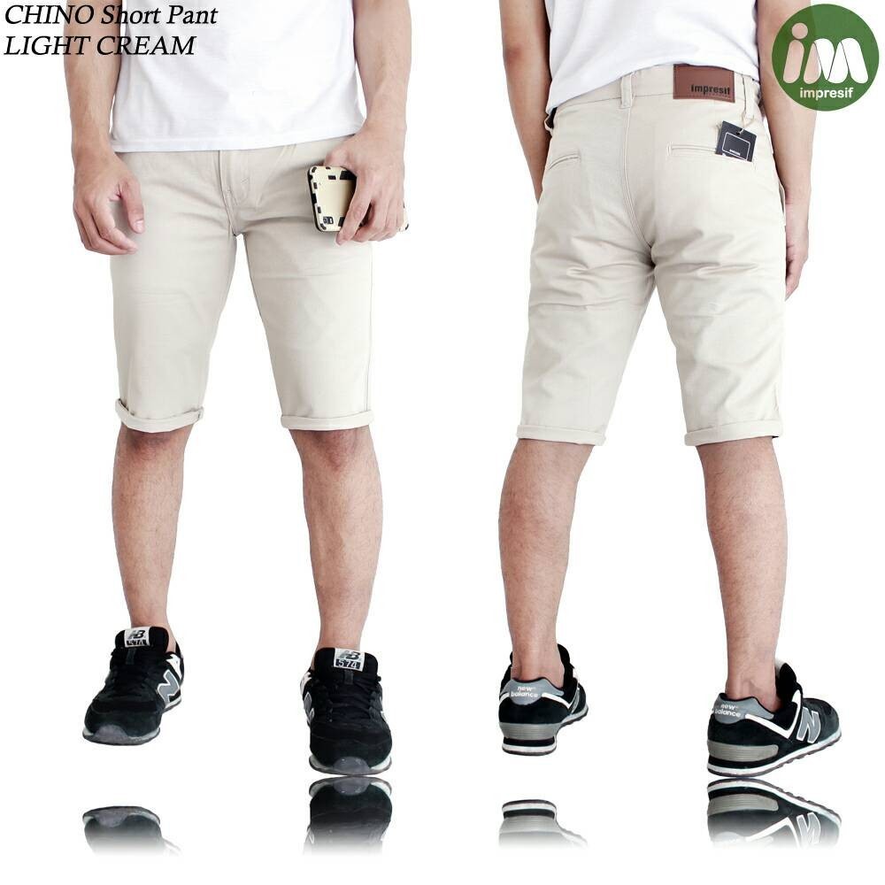 Celana Chino Short Pant Original Light Cream