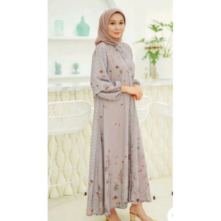 Malina dress benang jarum dusty purple M