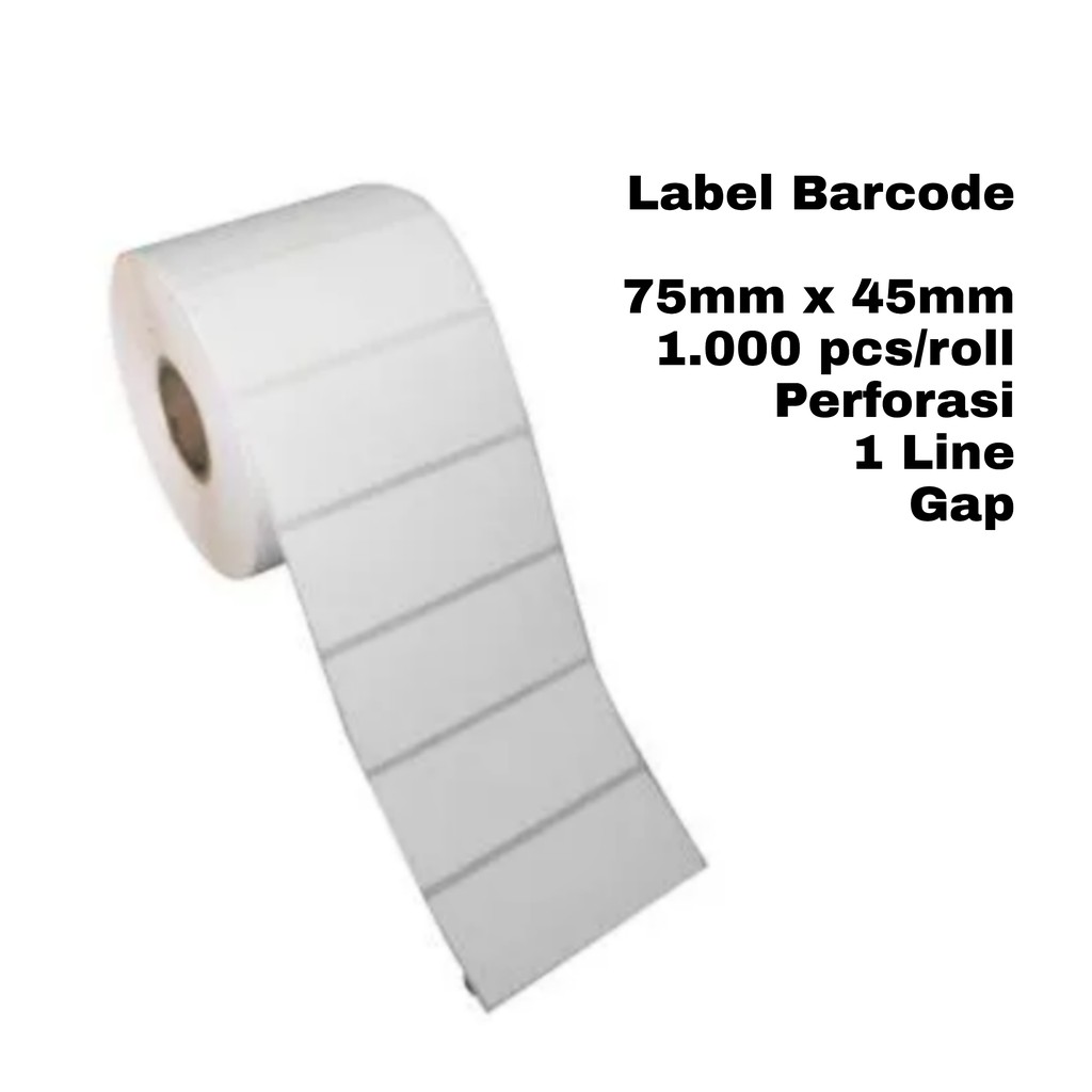

LABEL PENGANTARAN BARCODE 75 X 45 KERTAS STICKER 75x45 mm - 1 LINE