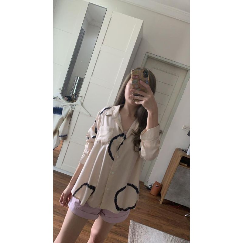 KEMEJA SHIBORI CREAM