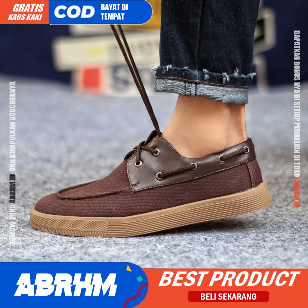 ABRHM X ZAPATO Sepatu kasual Pria loafers Sepatu casual pria cowok keren termurah pria Sepatu Kerja Kantor Semi Formal Kuliah Kondangan Gaya keren Kekinian Murah Terlaris