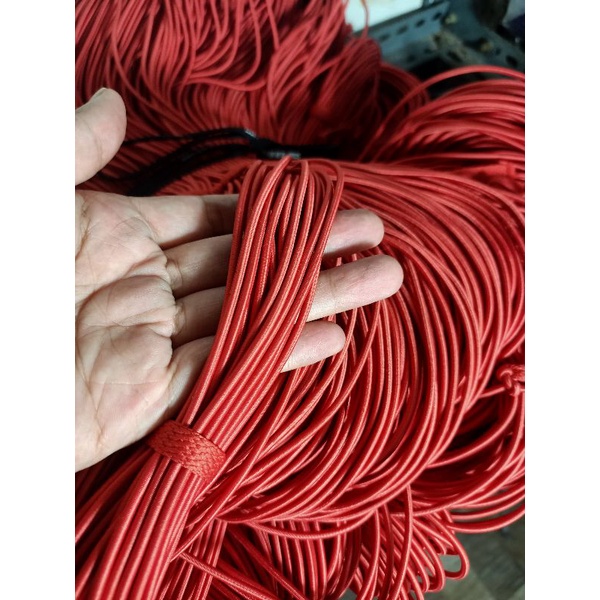tali bulat elastis tali string elastis/tali karet bulat  3mm 13 warna( permeter)-Bata