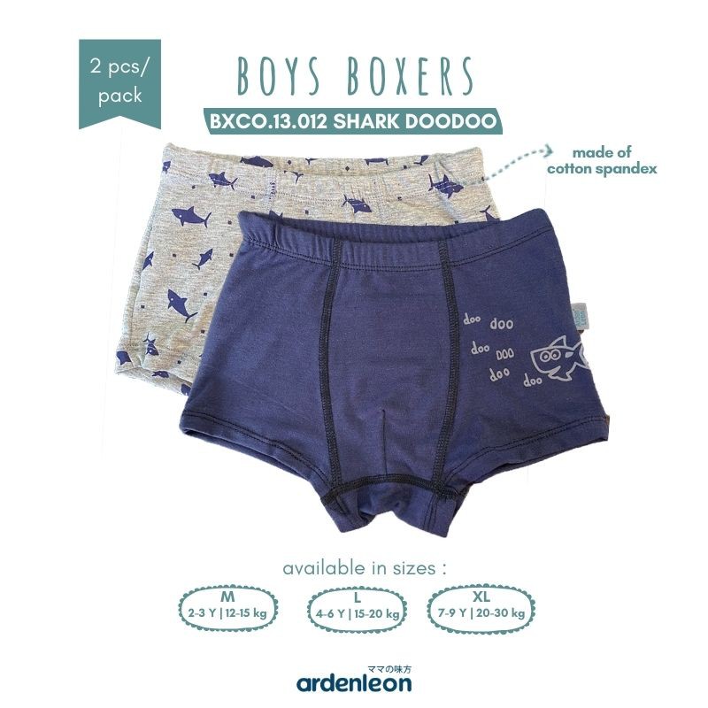 

ARDENLEON (2 pcs) Celana Dalam Anak Boxer Laki-Laki Shark DooDoo BXCO.13.012