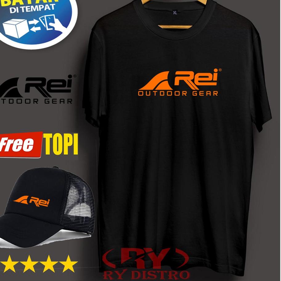 Kekinian -  BUNUS TOPI . Kaos Lengan Pendek Rey Motif Orange + Topi / Kaos Pria / Kaos Polos 시