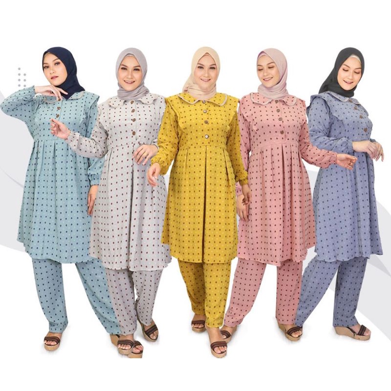 set cel crinkle uragiri/setelan crinkle uragiri/one set crinkle uragiri two tone