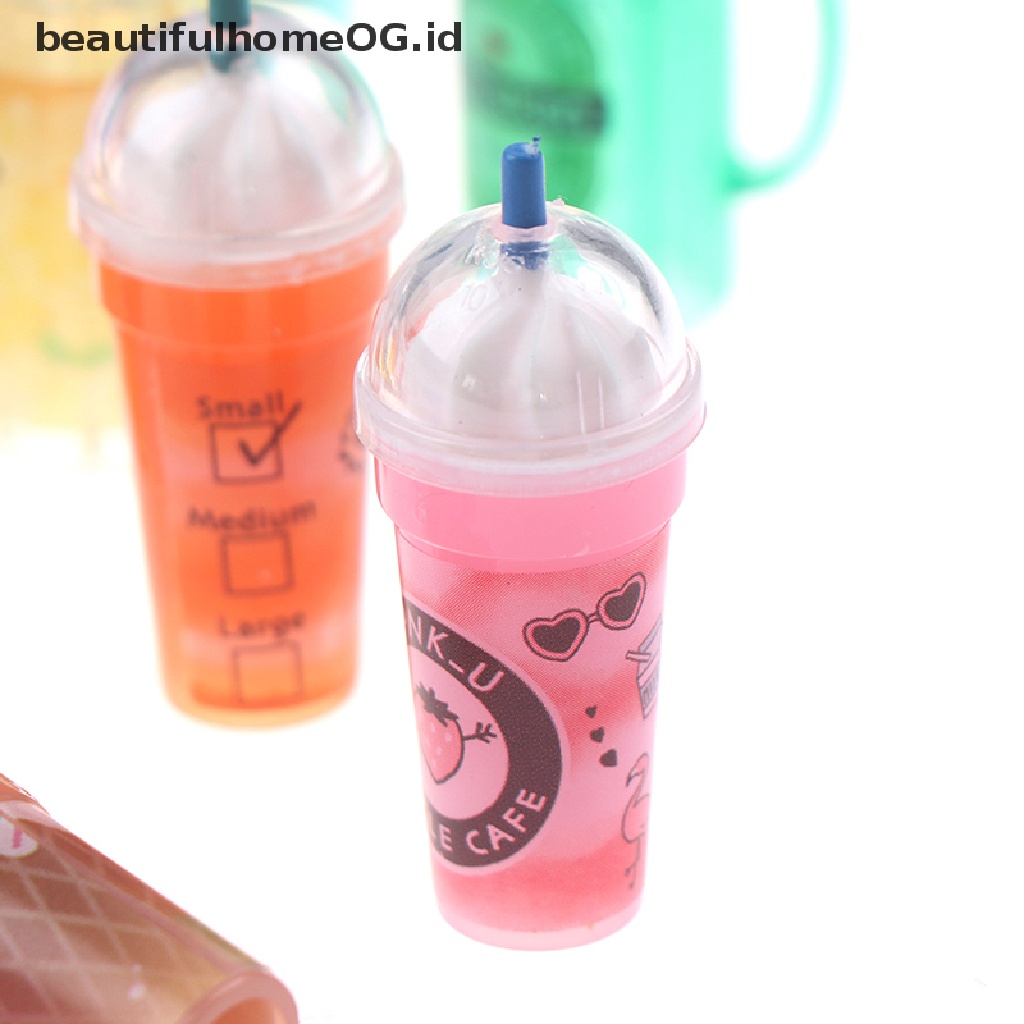 3pcs / set Mainan Miniatur Botol Minuman Jus Skala 1: 12 Untuk Aksesoris Dapur Rumah Boneka