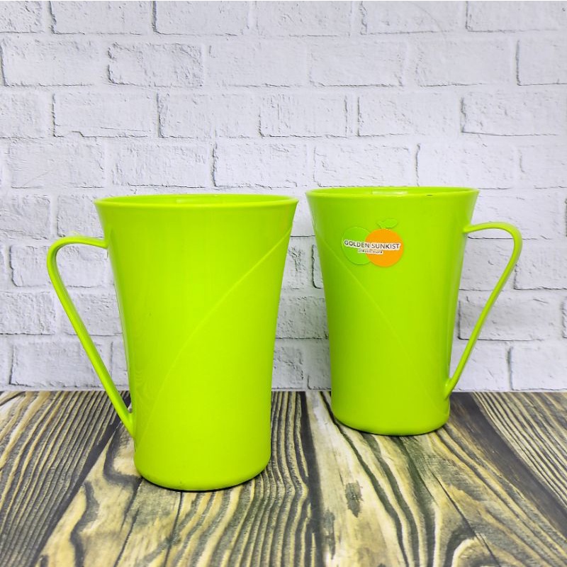 GELAS PLASTIK / GLASS / MUG HIJAU MOK7010H GOLDEN SUNKIST 006378