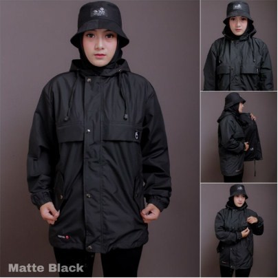 (COD) Jaket Parasut Outdoor Waterproof New Tactical Bjl Black/Jaket Hiking Anti Air