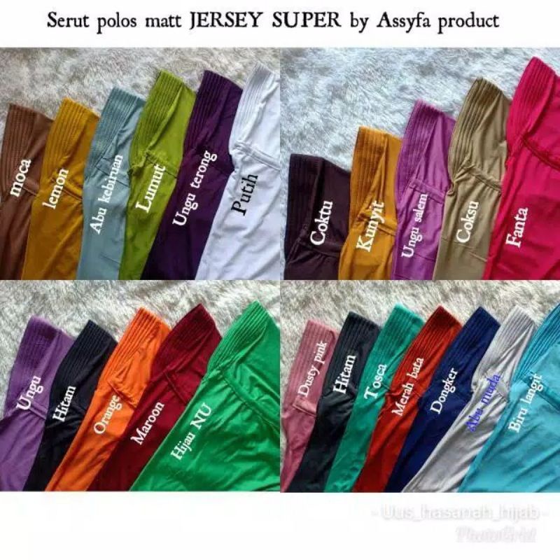 Serut polos TEBAL Jersey PREMIUM•serut jokowo•serut polos•Hijab instan•Instan serut