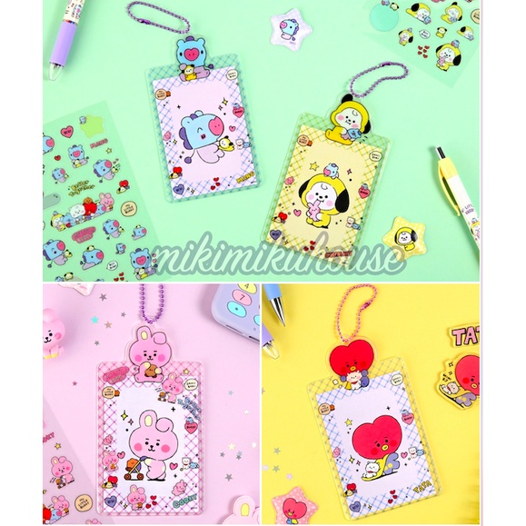 BT21 PHOTO HOLDER LITTLE BUDDY PHOTOCARD KEYRING KOREA CARD MONOPOLY KEY HOLDER RING BTS KPOP GANTUN