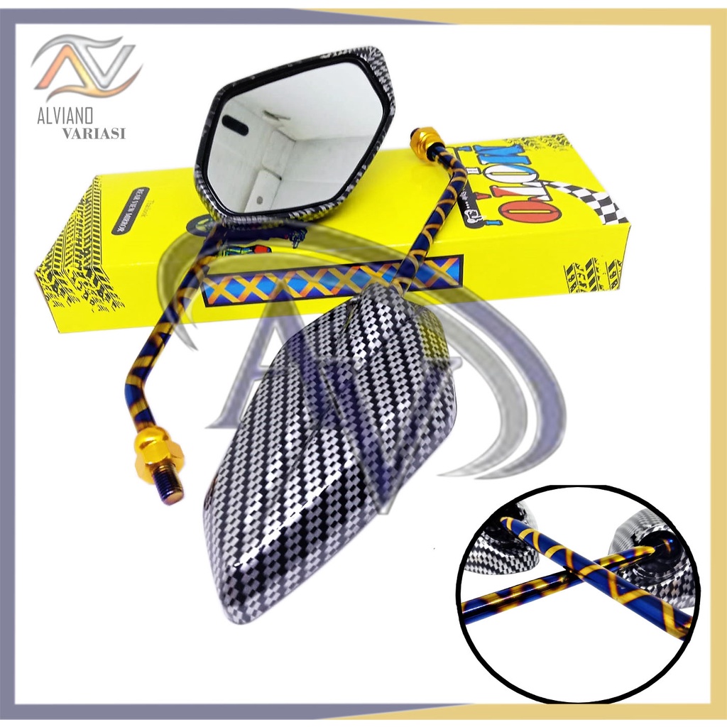 Spion Jupiter Z Karbon Twotone Blue XX / kaca Spion Motor Jupiter Z Variasi