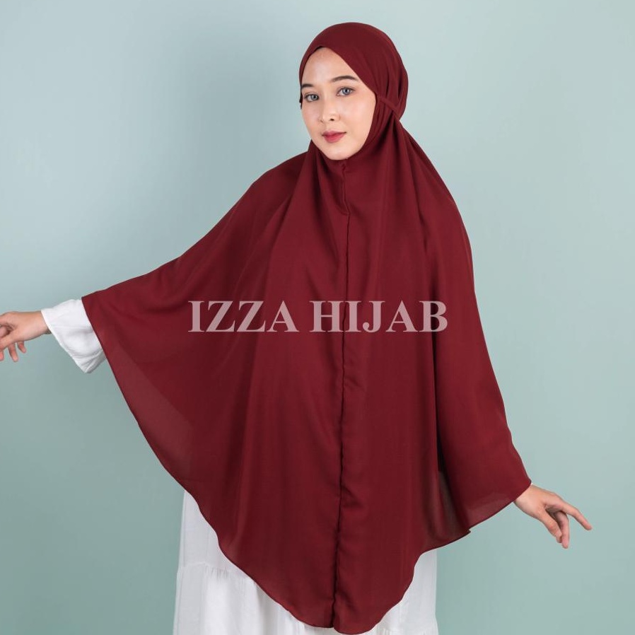 hijab instan jumbo xxxl syar'i non pet tali pisah bahan wolfis