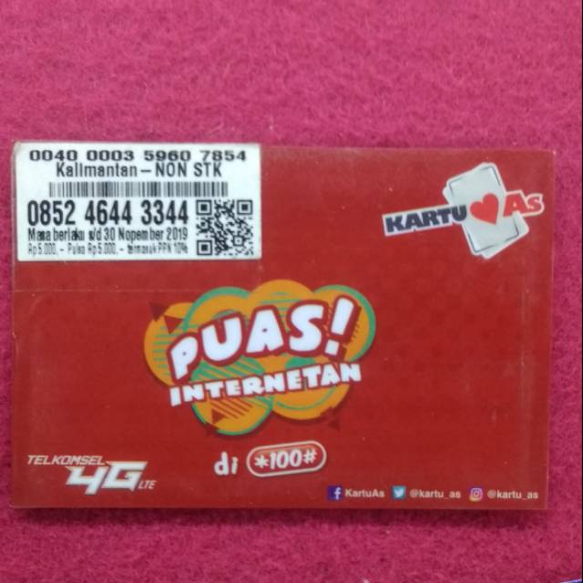 Nomor Cantik Telkomsel Kartu As AABBAA 443344