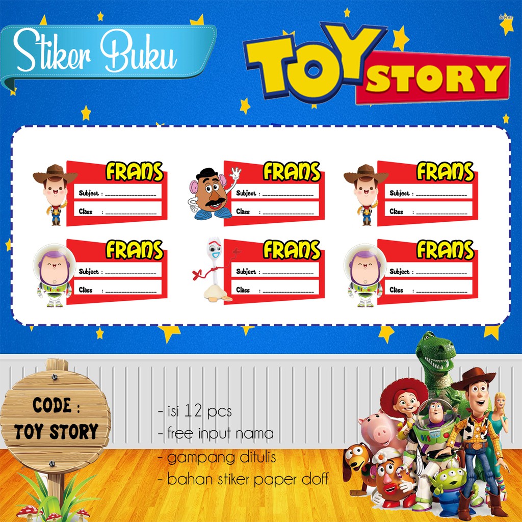 

STIKER BUKU TULIS / LABEL BUKU TULIS BISA CUSTOM NAMA ANAK | SUN PRINTING