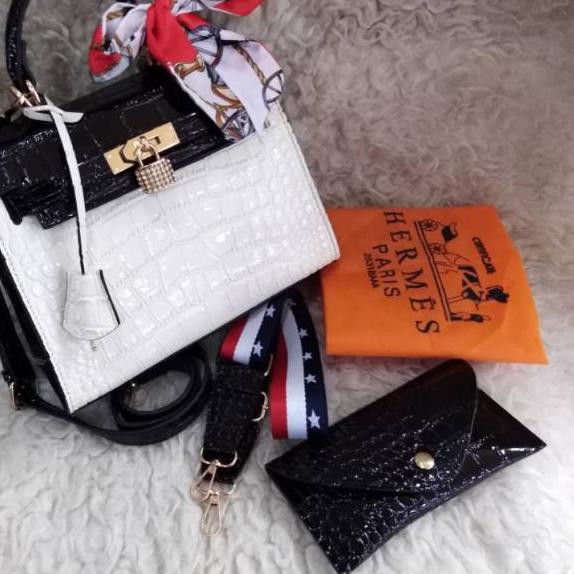 READy Tas Wanita - H. Kelly CROCO GLOSSY 2 TALI PANJANG SIZE 25 .,