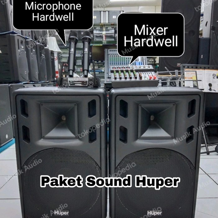 Paket Sound System Outdoor Indoor - Cafe Rapat - Huper 15in Mixer 6 ch