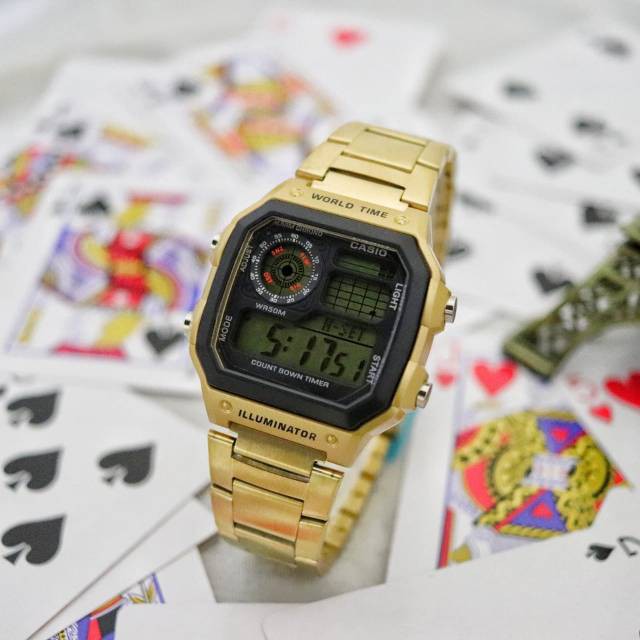 Promo Terbaru Jam Tangan Pria AE-1200 Rantai / Ready 5 Warna